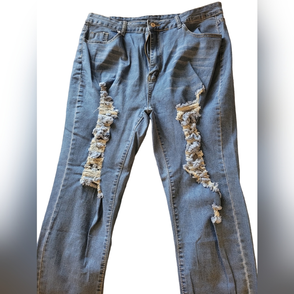 High Waist frayed jeans 3x